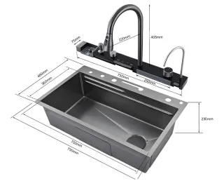 Мойка кухонная Ceruttispa Gloria Pro nano CT10578 Графит